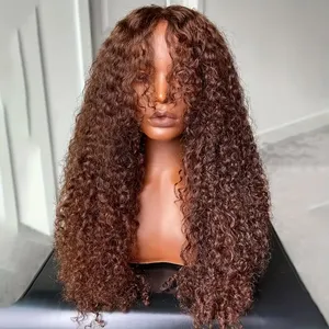 Perruques sans Colle en Dentelle HD Complète, Frisées Afro avec Frange, Cheveux Humains Brésiliens Bruts, Perruques Frontales en Dentelle HD - Product Image 6