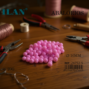 Ilan Abalorios Perline rosa da 10 mm 20G per la creazione di gioielli - Product Image 3