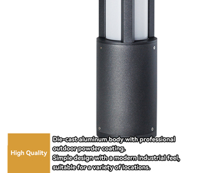 Luminaire extérieur à LED noir brillant pour pilier professionnel personnalisé OEM & ODM Lampes d'extérieur pour pelouse pour parc paysage jardin - Product Image 3