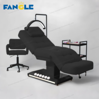 Table de massage électrique moderne lit 3 moteurs base en or de luxe réglable traitement cosmétique lit de spa médical avec Led