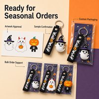 Llavero de PVC suave 2D 3D al por mayor para Halloween, con logotipo personalizado en relieve, de goma, OEM ODM para compradores de marcas globales
