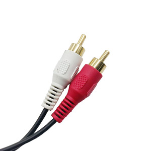 Chất Lượng Cao Phổ Stereo Âm Thanh <span class=keywords><strong>3</strong></span>.5Mm Để Nữ <span class=keywords><strong>Jack</strong></span> Để 2RCA Headphone Splitter Với Bện Lá Chắn Cáp Video Âm Thanh Dây - Product Image 1