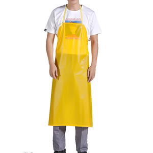 Yellow Pvc Drawstring <b>Apron</b> Waterproof Oil Proof Chemical Resistant For <b>Kitchens</b> Food Processing Plants - Product Image 1