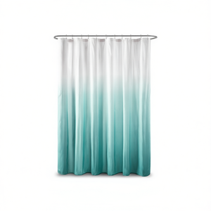 Rideau de douche Db Modern Ombre imprimé en tissu seersucker Aqua 72x72 en polyester et PVC pour hôtels - Product Image 1