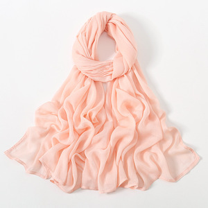 Women Solid Color Cotton Shawl Lightweight Long <b>Scarf</b> All Seasons Daily Wear Beige Brown Purple Orange - Product Image 3