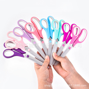 กรรไกรสแตนเลสหยางเจียง 21.5 ซม. สีฟ้า สำหรับใช้ในสำนักงานและบ้าน เครื่องมือตัดกระดาษอเนกประสงค์รูปตัววี - Product Image 3