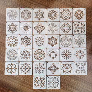 <span class=keywords><strong>Pochoir</strong></span> en <span class=keywords><strong>plastique</strong></span> PP écologique OEM pour peinture Jeu de pochoirs de dessin Mandala pour enfants Pochoirs de <span class=keywords><strong>Noël</strong></span> pour mur - Product Image 1