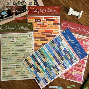 ヴィンテージ文字ステッカーパック ブックマークステッカー クリエイティブ手帳 DIY素材 デコレーションステッカー 3枚セット - Product Image 2