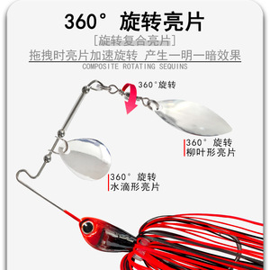 Señuelo de pesca Compound Bearded Man Spinnerbait de 10g y 13g, señuelo biónico de silicona con alambre para pesca de lubina, cebo para aguas medias. - Product Image 3