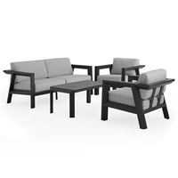 Ensemble de conversation haut de gamme en aluminium pour l'extérieur, mobilier de jardin OEM, ensemble de canapé de patio 4 pièces pour balcon