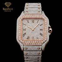 Montre automatique mécanique en argent sterling de qualité supérieure avec moissanite, style hip-hop pour homme, étanche, résistante aux rayures, cadeau