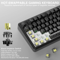 Clavier AULA F75 HE à effet Hall, déclenchement rapide, SOCD 8000Hz, 75% 80 touches, tri-mode, bouton métallique, RGB, Hot Swap, pour le gaming
