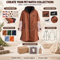 Robe de change imperméable personnalisée pour animaux de compagnie, à manches longues, imprimé chien, coupe-vent, doublure en microfibre, parka de bain