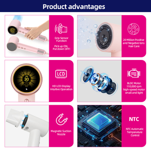 ไดร์เป่าผม EFA D78PM ระดับมืออาชีพ ความเร็วสูง 1600 วัตต์ |   เซ็นเซอร์จับยึดแบบ TOF |   ระบบประจุลบ |   จอแสดงผล LCD อัจฉริยะ 7 <span class=keywords><strong>UI</strong></span> สำหรับโรงแรม - Product Image 5