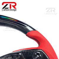 Volant de course sport en fibre de carbone personnalisé avec LED et revêtement cuir pour Honda Civic 10ème génération, CRV, Breeze, XRV