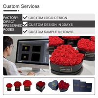 Lovebay Cadeau de la Saint-Valentin et de la Fête des Mères, roses éternelles en gros, roses éternelles en boîte, fleurs réelles préservées pour la décoration de la maison et des mariages