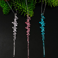 Großhandel 12-teiliges Acryl-Eiszapfen Hängedekoration-Set Bunte Weihnachtsbaum-Kristalldekorationen für Zuhause Neujahr Hochzeit Party