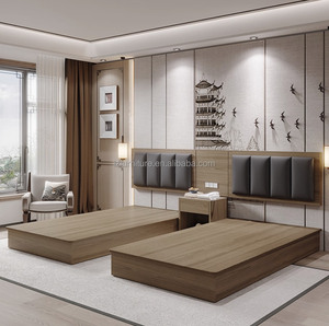 <b>Low</b> Cost Hotel Bedroom Furniture Set Twin <b>Double</b> King <b>Bed</b> Frame With Headboard Nightstand TV Cabinet Desk Wardrobe For Full Room - Product Image 4