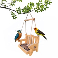 Mangeoire à oiseaux suspendue avec plateau en maille et banc, pour la décoration de la cour, du porche et du jardin