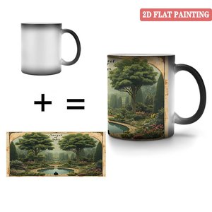 Taza de Cerámica de 11 oz con Diseño Ergonómico, Fácil Agarre, Color Negro Esmerilado, Sensible al Calor - Product Image 4