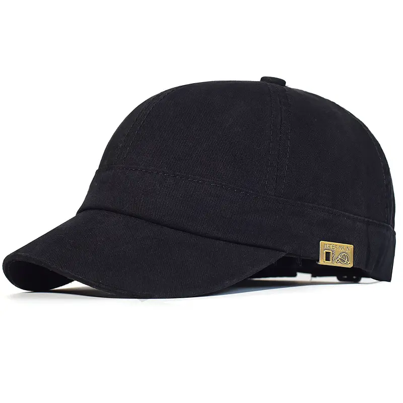 100% Cotton Artistic Hat Men's Short Curved Brim Basebball Cap Snapback Cap For Students