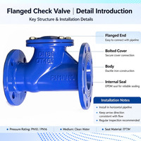 Vanne à soufflet silencieuse en fonte ductile avec joint en caoutchouc, anti-colmatage, haute performance, PN10/PN16 pour l'eau