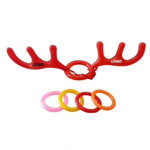 <b>Inflatable</b> PVC Reindeer Antler Ring Toss <b>Game</b> Portable Holiday Fun for Kids & Adults - Product Image 1