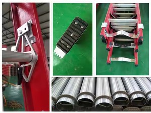 FRP thang 20 bước Kính thiên văn cách điện sợi thủy tinh điều chỉnh chiều cao thang FRP Vật liệu đôi trượt thang ngoài trời - Product Image 6