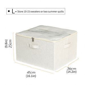 Caja de Almacenamiento de Algodón y Lino, Caja Multifuncional para Clasificar Ropa, Plegable, con Capas, Gran Capacidad, con Tapa - Product Image 2