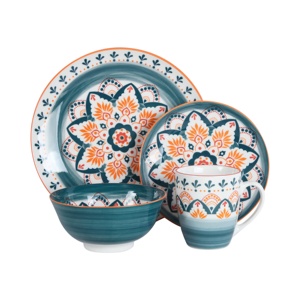 럭셔리 홈 세라믹 아트 세 컬러 인쇄 식기 맞춤형 만다라 세라믹 식기 그릇과 접시 머그잔 - Product Image 3