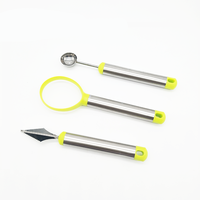 Product 3 Stuks Keuken Fruit Snijwerk Gereedschapsset Roestvrij Graven Fruit Kit Met Roestvrijstalen Handvat