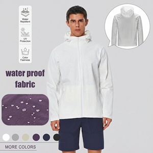 <span class=keywords><strong>Veste</strong></span> de <span class=keywords><strong>randonnée</strong></span> <span class=keywords><strong>imperméable</strong></span> à capuche avec fermeture éclair intégrale, protection solaire, séchage rapide, pour hommes, avec logo personnalisé - Product Image 1