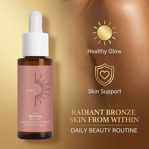 Complément Autobronzant Marque Blanche Gouttes Bronzantes Naturelles pour Visage & Corps OEM/ODM Certifié GMPC Liquide Éclat Sain pour la Peau - Product Image 1