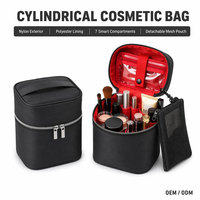 Sac de rangement vertical pour maquillage, étui de rangement cosmétique, poche transparente, pochette en maille, double fermeture éclair, 5 couleurs, OEM