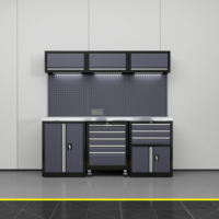 Banc de travail robuste en acier inoxydable anti-corrosion Y04, armoire à outils mobile à trois compartiments, OEM 1000 kg