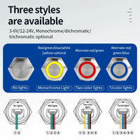 Ultra-mince IP65 12V 24V DC alimentation autobloquante éclairée marche/arrêt avec interrupteur à bouton-poussoir personnalisé à double Led avec halo LED