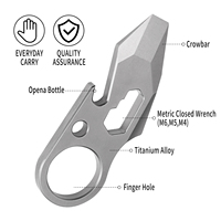 Herramienta Multiusos EDC de Aleación de Titanio, Palanca, Abrebotellas Portátil, Llave Hexagonal, Llavero, Gadget de Supervivencia para Acampar al Aire Libre, Regalo