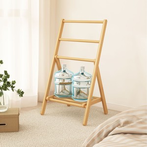 Foldable bamboo coat <b>rack</b>, floor-standing, thickened, for bedroom and home use. - Product Image 4