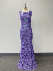 Abito da Sera Lussuoso 2025 in Oro Rosa, Viola e <span class=keywords><strong>Nero</strong></span>, Stile Sirena per Donne, Senza Maniche, Scintillante, Lungo in Chiffon con Paillettes per Feste - Product Image 6