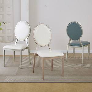 Sillas Apilables para <span class=keywords><strong>Banquetes</strong></span>, Bodas y Eventos, Venta al por Mayor, Sillas Metálicas Económicas para Comedor de Hotel, Exteriores y Villas, con Respaldo Redondo - Product Image 5