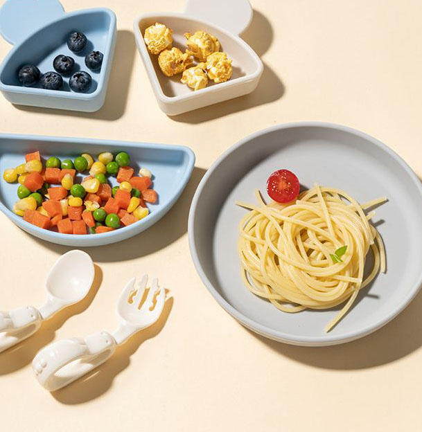 Blue set with spoon and fork