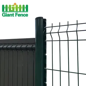 3D Metal Garden Fences Panels Easy-to-Assemble Steel Iron Frames PVC Coated Square Holes Gates Residential Houses Factories