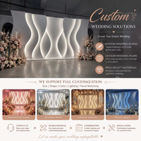 Toile de fond en PVC en forme de S de haute qualité avec éclairage LED blanc pour la décoration de mariage