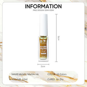 Encre à ongles effet marbre métallique 16 couleurs, séchage rapide à l'air LED UV, sans durcissement UV, écologique, pour nail art DIY, personnalisable OEM, sans HEMA, végétalien - Product Image 6