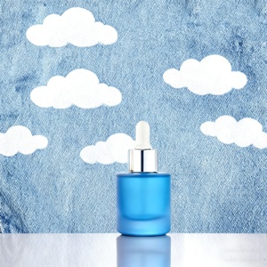 Tím xanh xanh mờ thủy tinh mờ dầu mỹ phẩm chăm sóc da huyết thanh Chai nhỏ giọt mờ 30mi tinh chất tinh dầu bao bì chất lỏng - Product Image 4