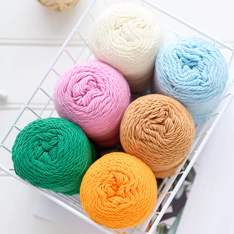 Factory Wholesale Rainbow Pure 100G/2Mm Blended For Scarf Pillow Blanket Milk Cotton Yarn
