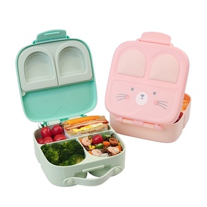 JM Cross-border Children's Kitty <strong>Meal</strong> Box Plastic Student Lunch Box Portable Compartmented Microwaveable Cute <strong>Fun</strong> - Product Image 2