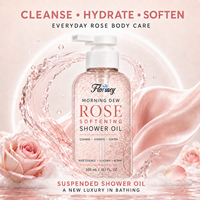 Huile de Douche Naturelle aux Pétales de Rose, Nettoyant Corporel Doux à Base d'Huile, Hydratation Profonde pour Peaux Sèches et Rugueuses, Marque Privée OEM Vente en Gros