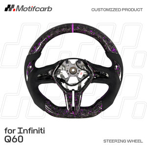 พวงมาลัยคาร์บอนไฟเบอร์สีม่วงแบบกำหนดเองสำหรับ Infiniti Q60 Q50 QX50 Q60S Red Sport 400 Sedan Coupe ปี 2017-2022 - Product Image 2