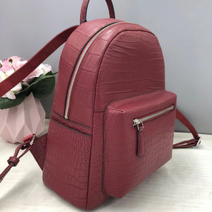 Mochila de cuero genuino para hombre de alta gama, personalizada de fábrica, mochila premium 100% de cuero genuino de cocodrilo con logotipo en lámina dorada - Product Image 1